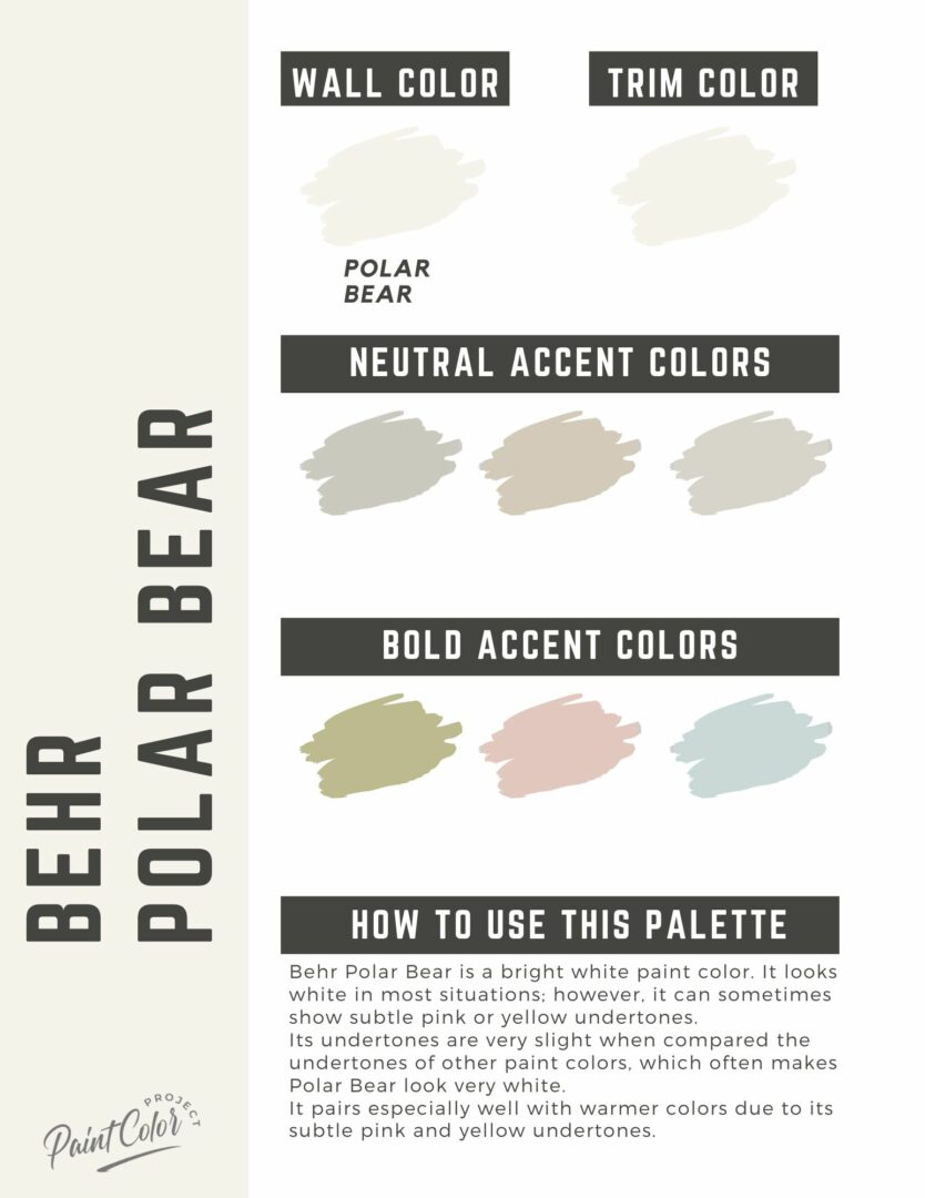 Behr Polar Bear Paint Color Palette The Paint Color Project