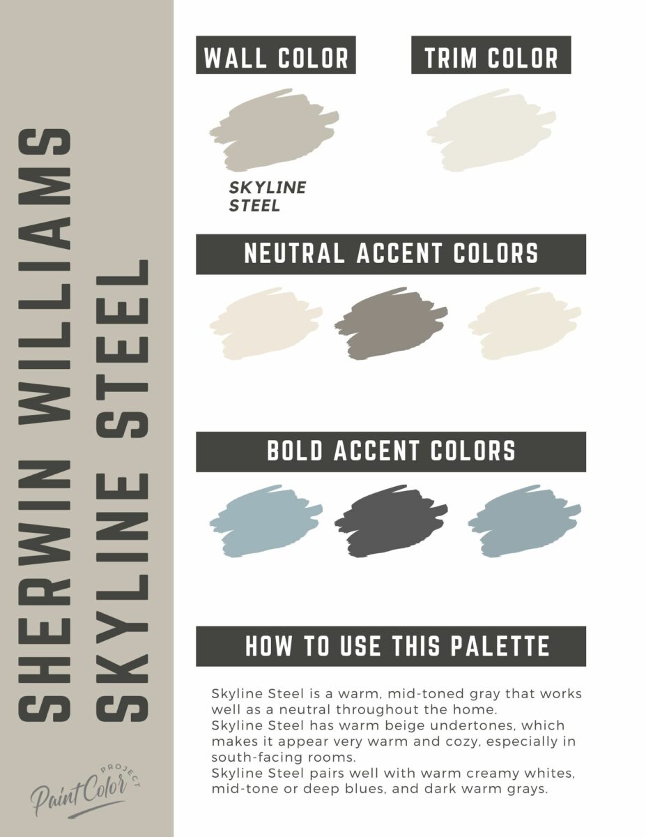 Sherwin Williams Skyline Steel Paint Color Palette The Paint Color