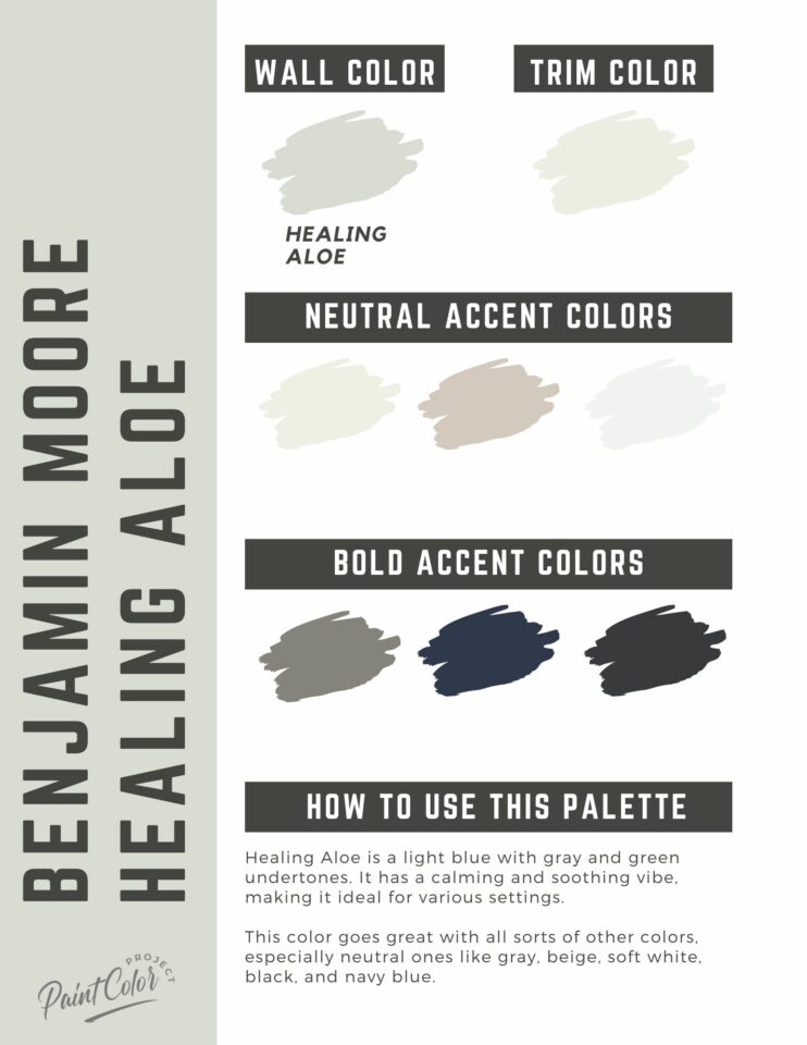 Benjamin Moore Healing Aloe Paint Color Palette The Paint Color Project