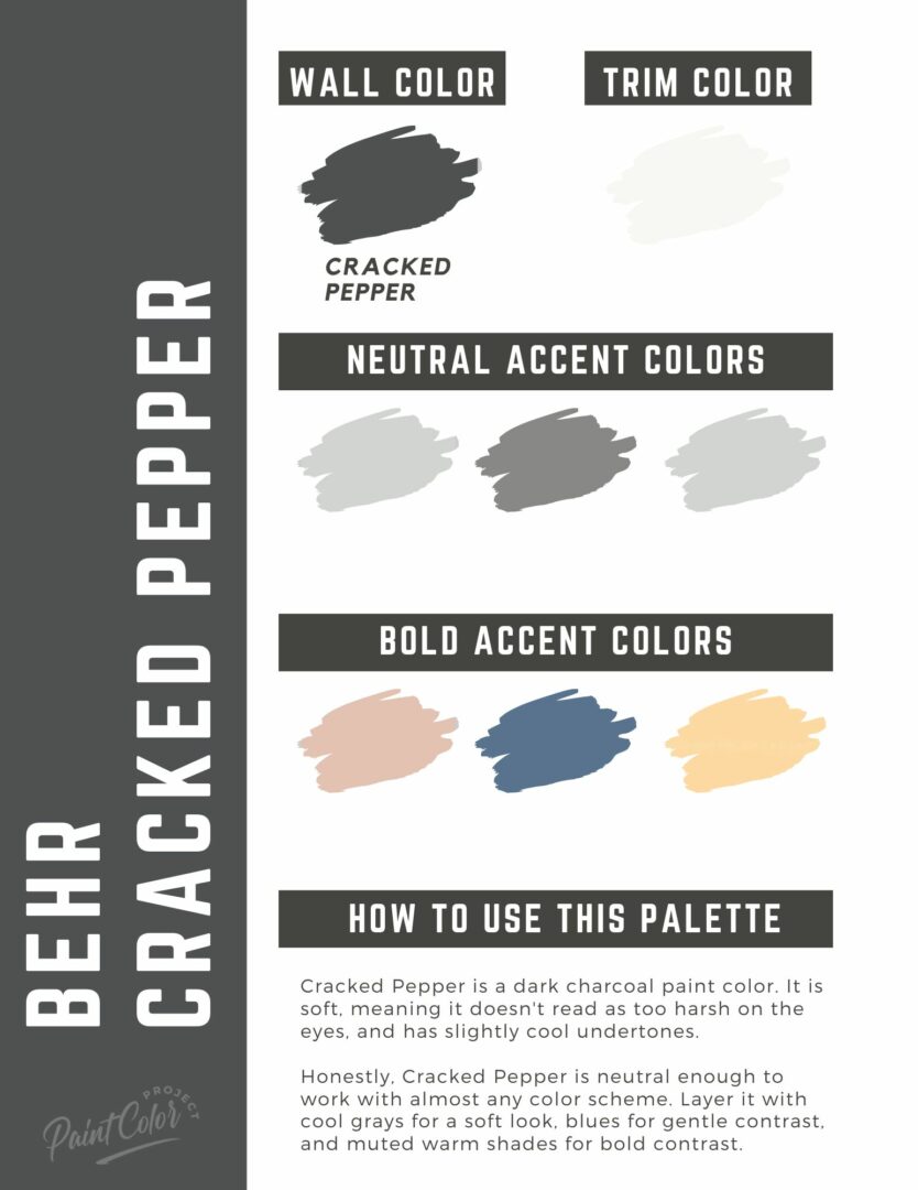 Behr Cracked Pepper Paint Color Palette - The Paint Color Project