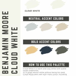 Benjamin Moore Cloud White Paint Color Palette