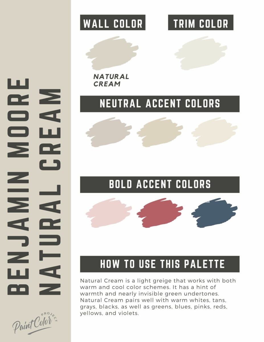 Benjamin Moore Natural Cream Paint Color Palette The Paint Color Project