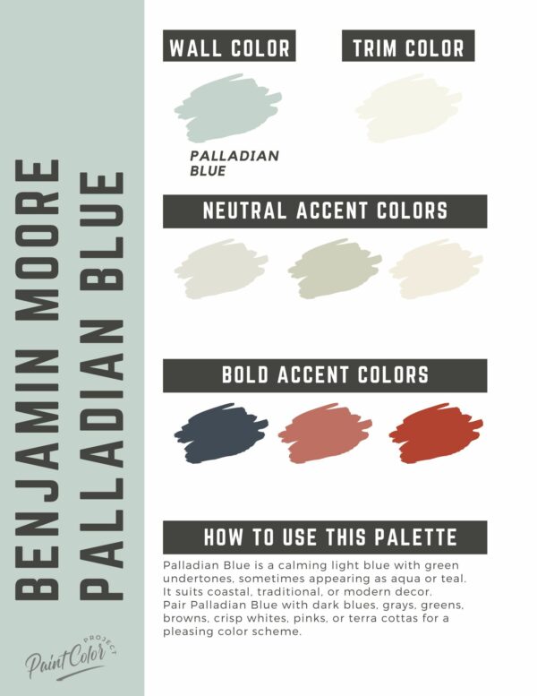 Benjamin Moore Palladian Blue Paint Color Palette