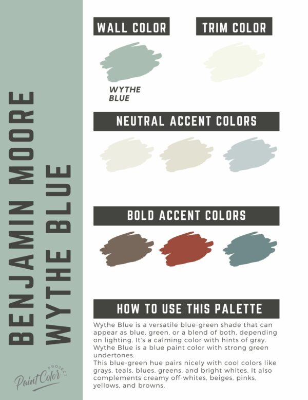 Benjamin Moore Wythe Blue Paint Color Palette