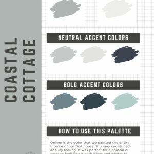 Coastal Cottage Paint Color Palette