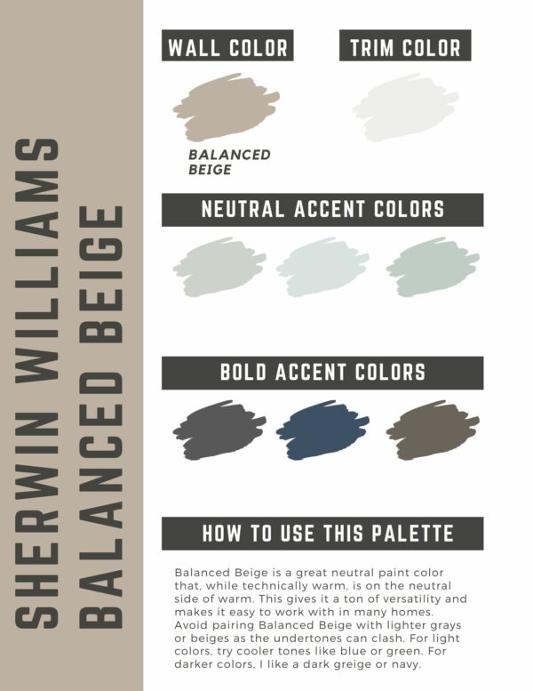 Balanced Beige paint color palette