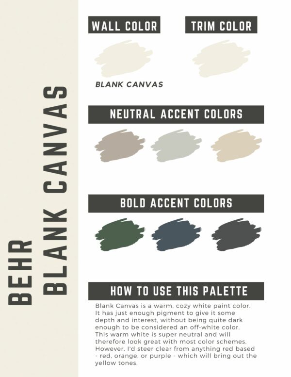 Behr Blank Canvas paint color palette