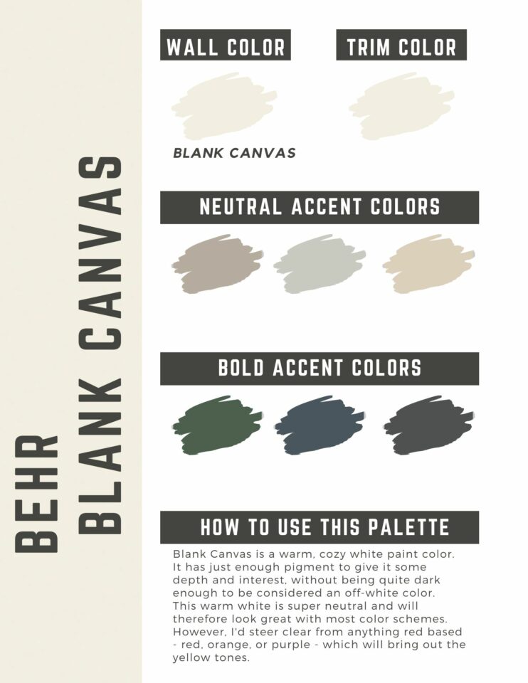 Behr Blank Canvas Paint Color Palette The Paint Color Project   Copy Of Behr Blank Canvas Paint Color Palette 1 742x960 