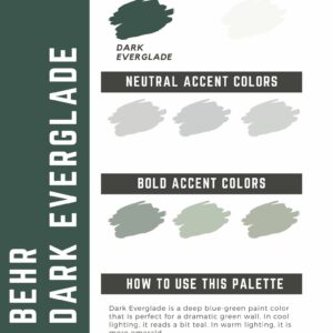 Behr Dark Everglade paint color palette