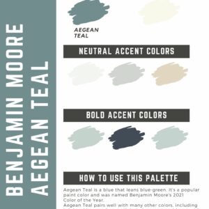 Benjamin Moore Aegean Teal paint color palette