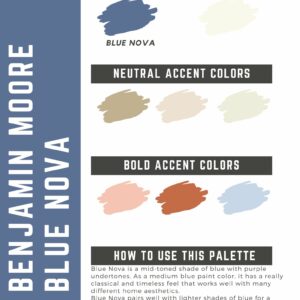 Benjamin Moore Blue Nova paint color palette