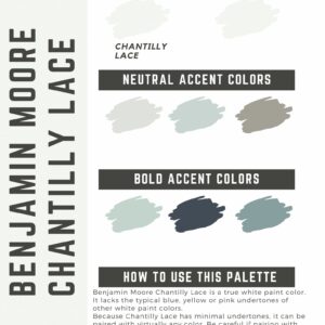 Benjamin Moore Chantilly Lace paint color palette