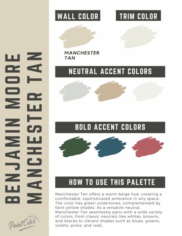 Benjamin Moore Manchester Tan paint color palette