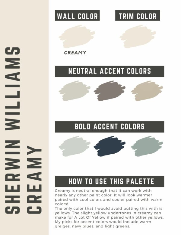 Sherwin Williams Creamy Color Palette