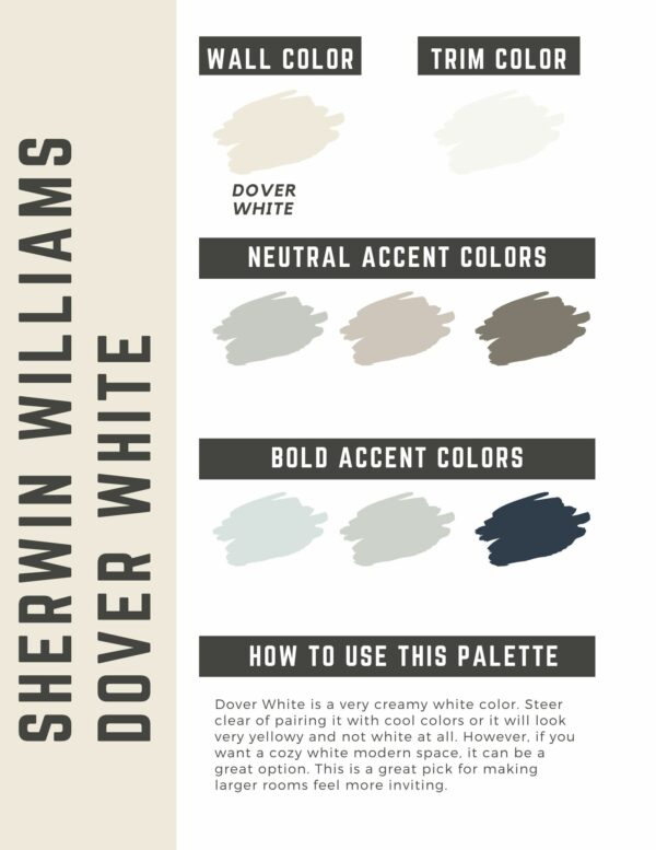 Sherwin Williams Dover White color palette