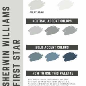 Sherwin Williams First Star paint color palette