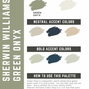 Sherwin Williams Green Onyx paint color palette (1)