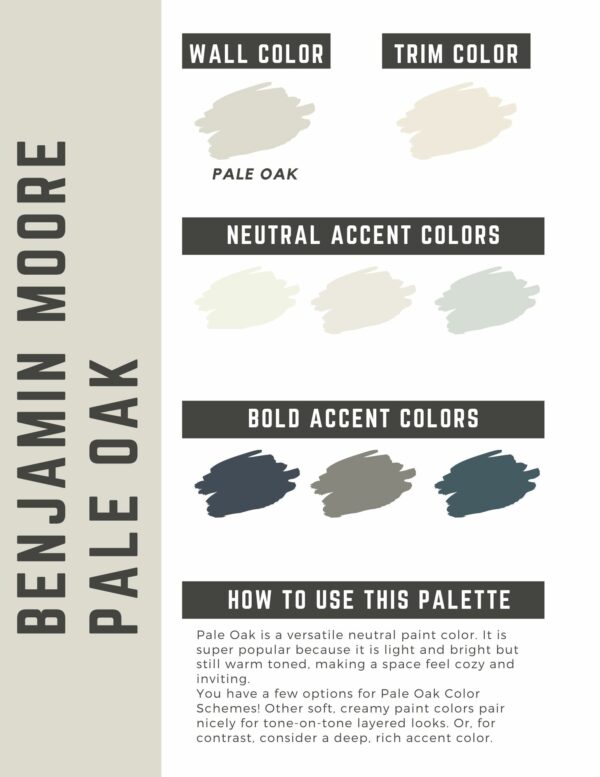 benjamin moore pale oak paint color palette