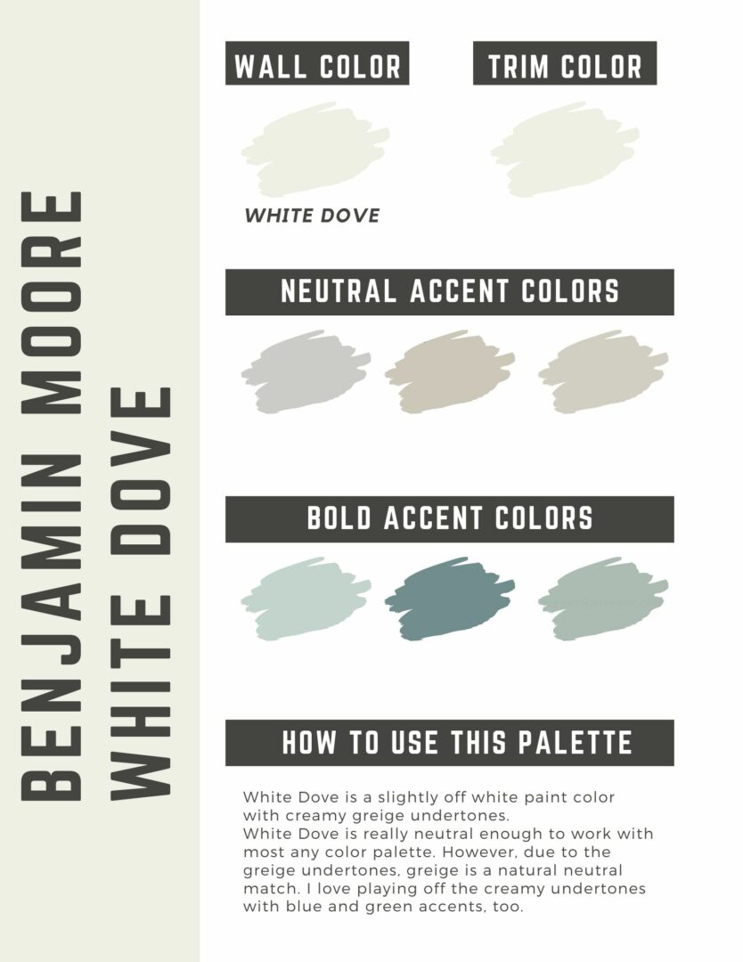 Benjamin Moore White Dove Paint Color Palette – The Paint Color Project