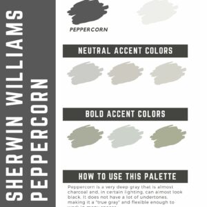 sherwin williams peppercorn paint color palette