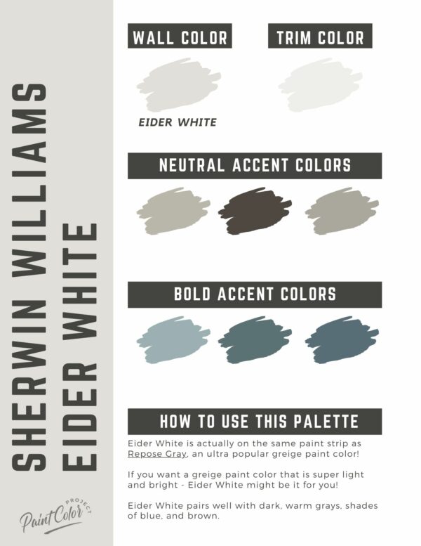 Sherwin Williams Eider White Paint Color Palette