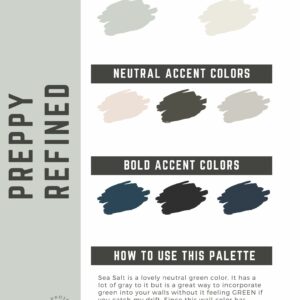 Preppy refined paint color palette
