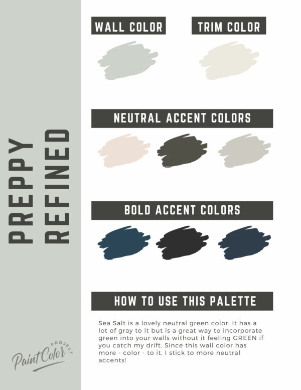 Preppy refined paint color palette