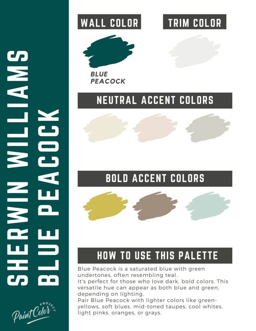 Sherwin Williams Blue Peacock Paint Color Palette – The Paint Color Project