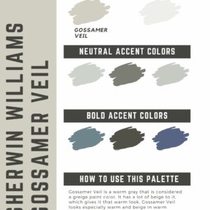 Sherwin Williams Gossamer Veil paint color palette