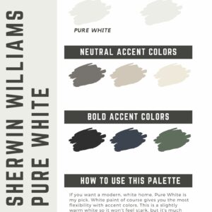 Sherwin Williams Pure White color palette