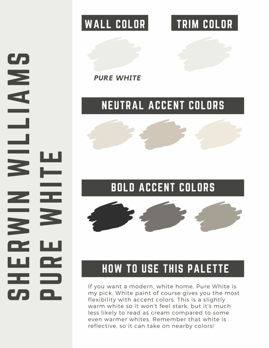 Sherwin Williams Pure White Paint Color Palette – neutrals – The Paint ...