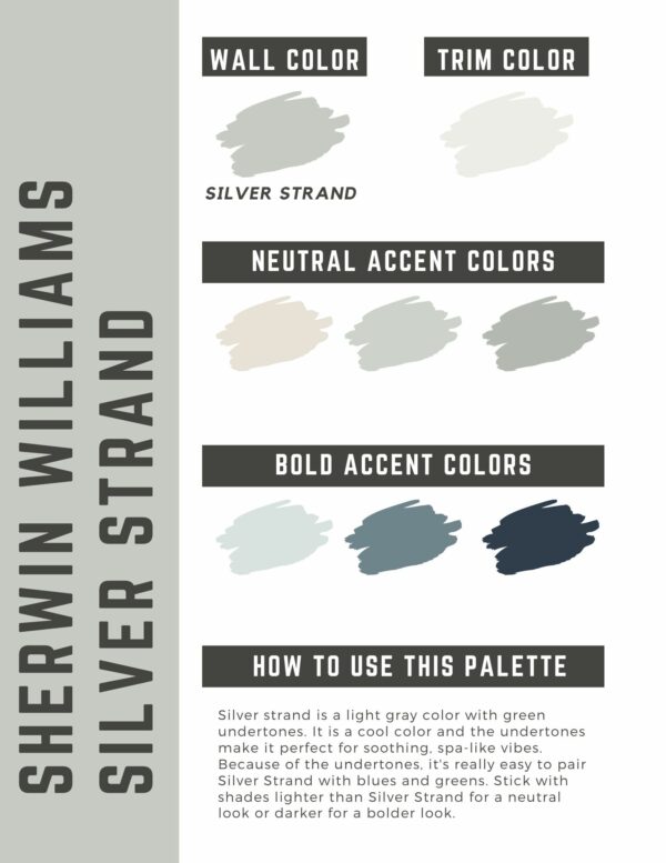 Sherwin Williams Silver Strand color palette