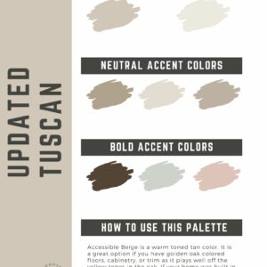 Updated Tuscan paint color palette