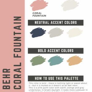 Behr Coral Fountain paint color palette
