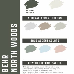 Behr North Woods Paint Color Palette