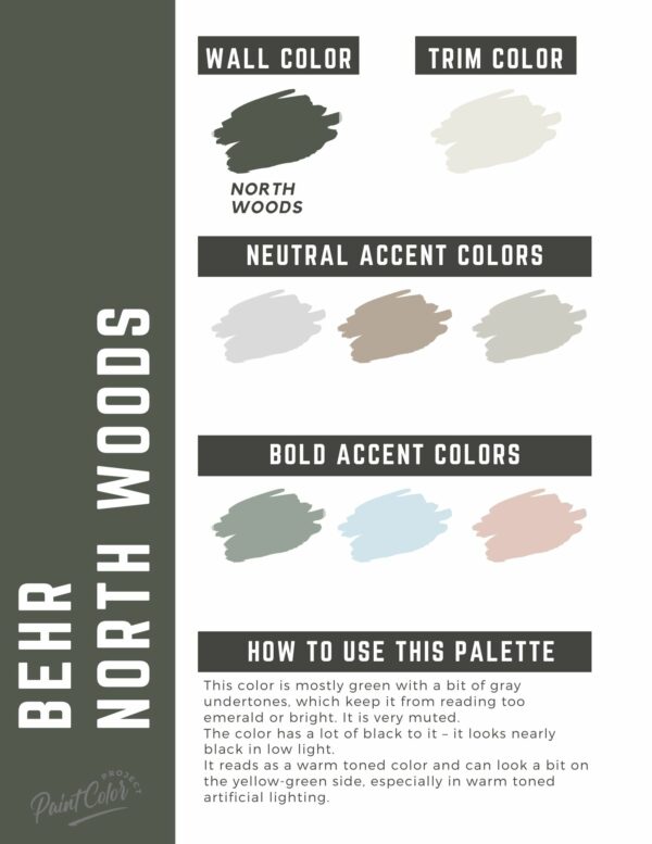 Behr North Woods Paint Color Palette