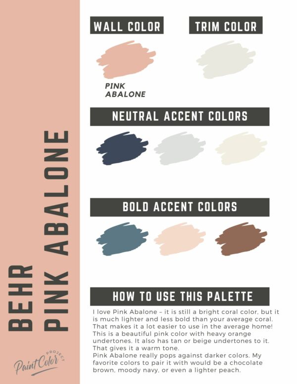 Behr Pink Abalone Paint Color Palette