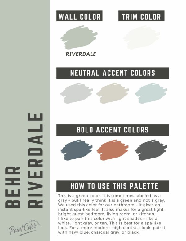 Behr Riverdale paint color palette