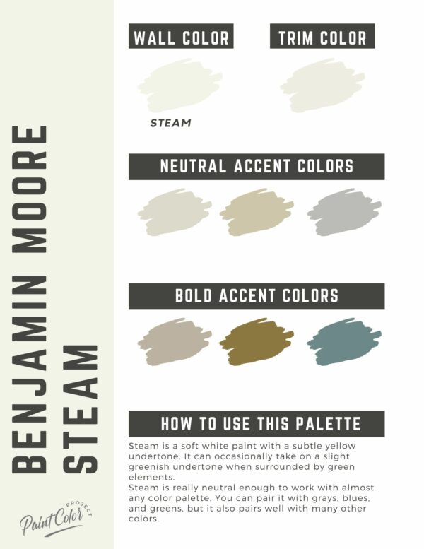 Benjamin Moore Steam Paint Color Palette