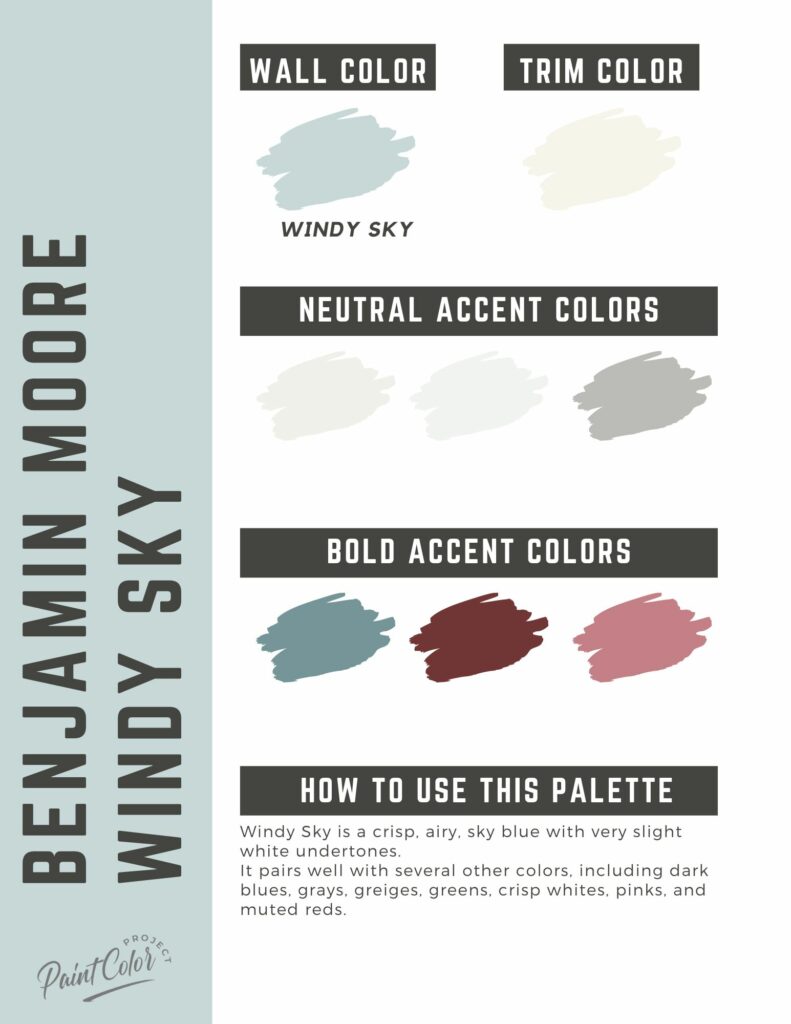 Benjamin Moore Windy Sky Paint Color Palette The Paint Color Project