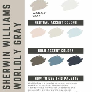 Sherwin Williams Worldly Gray Paint Color Palette