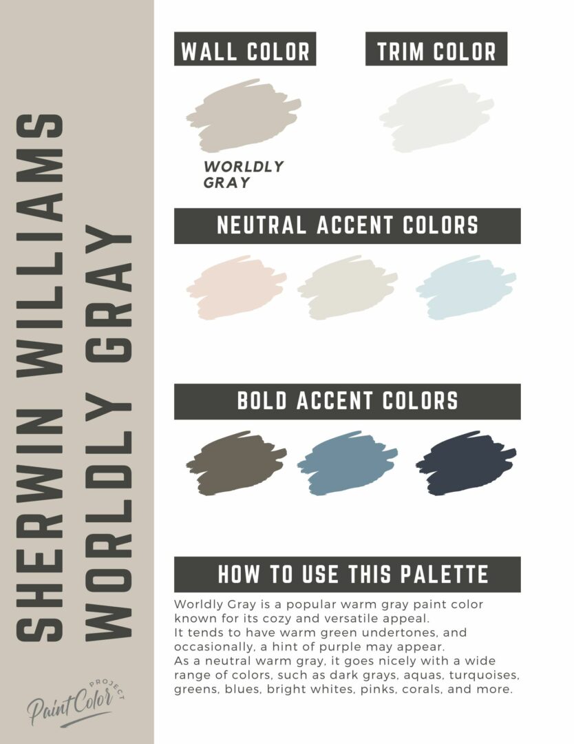 Sherwin Williams Worldly Gray Paint Color Palette – The Paint Color Project
