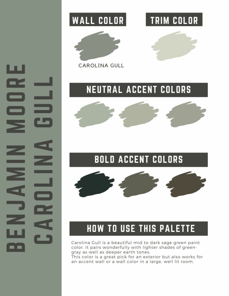 Benjamin Moore Carolina Gull Paint Color Palette The Paint Color Project