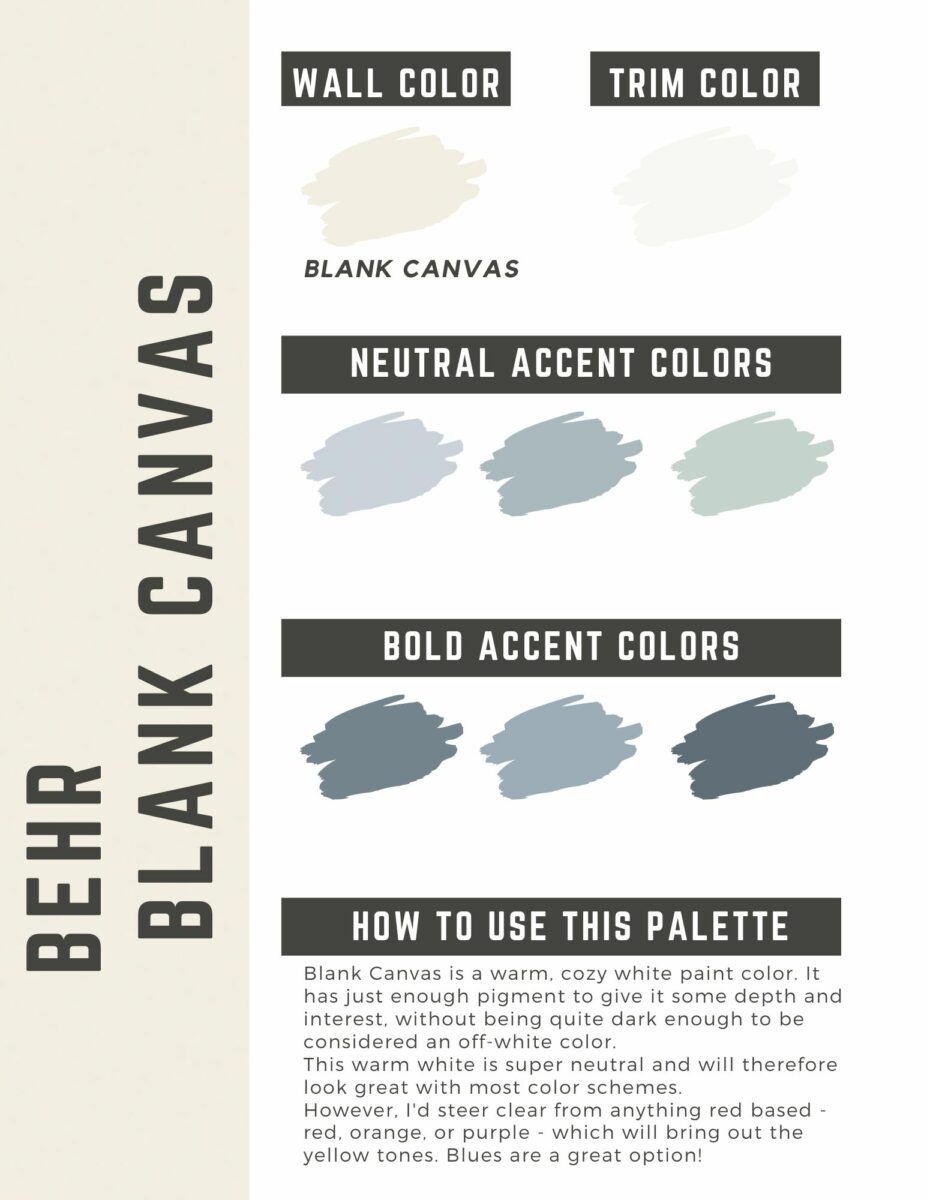 Behr Blank Canvas Paint Color Palette – blues – The Paint Color Project