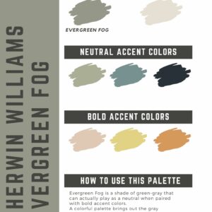 Evergreen fog paint color palette