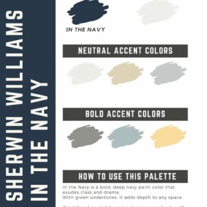 Sherwin Williams In the Navy Paint Color Palette