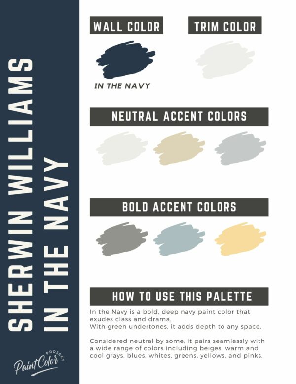 Sherwin Williams In the Navy Paint Color Palette
