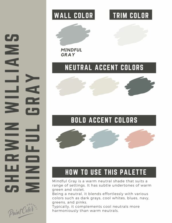 Sherwin Williams Mindful Gray Paint Color Palette
