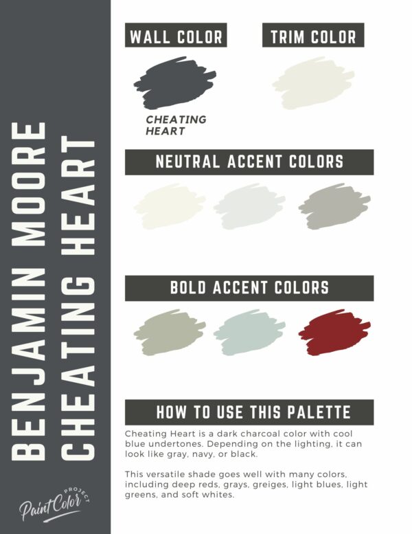 Benjamin Moore Cheating Heart Paint Color Palette