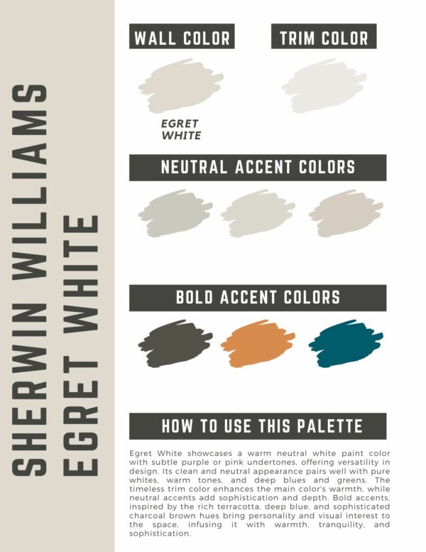 Egret White paint color palette (1)